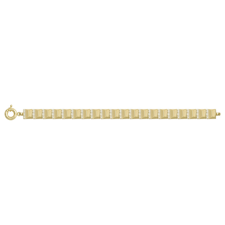 Solid gold bar link bracelet, 11.65 g — shown square on a plain background.