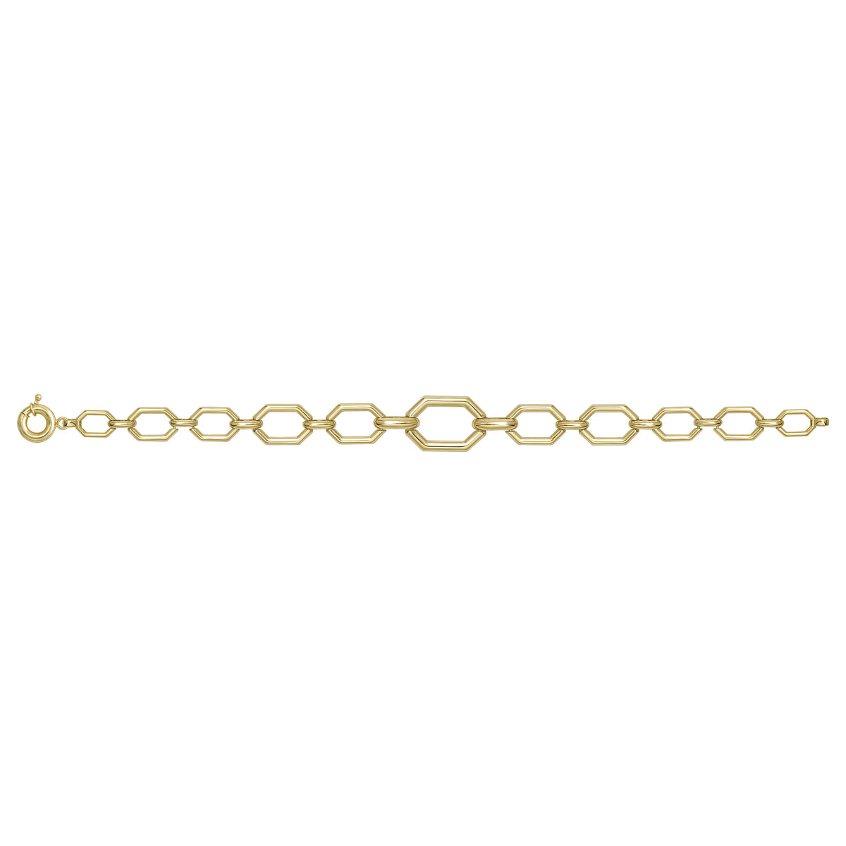 Solid gold fancy link bracelet, 11.85 g — shown square on a plain background.