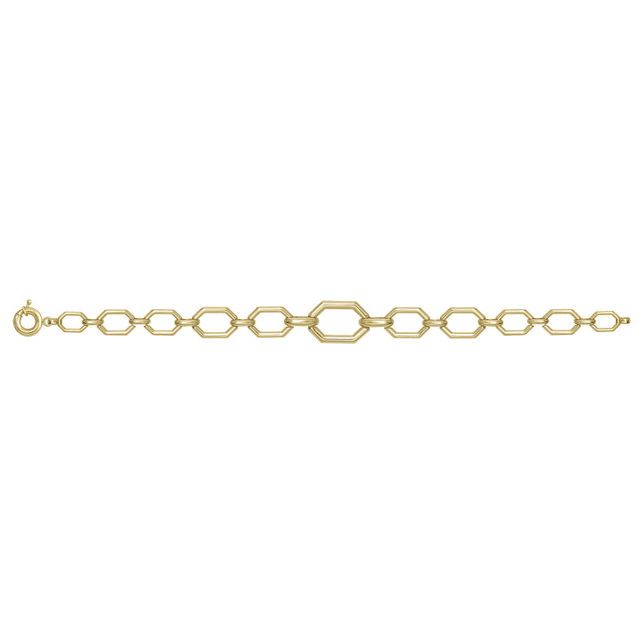 Solid gold fancy link bracelet, 11.85 g — shown square on a plain background.