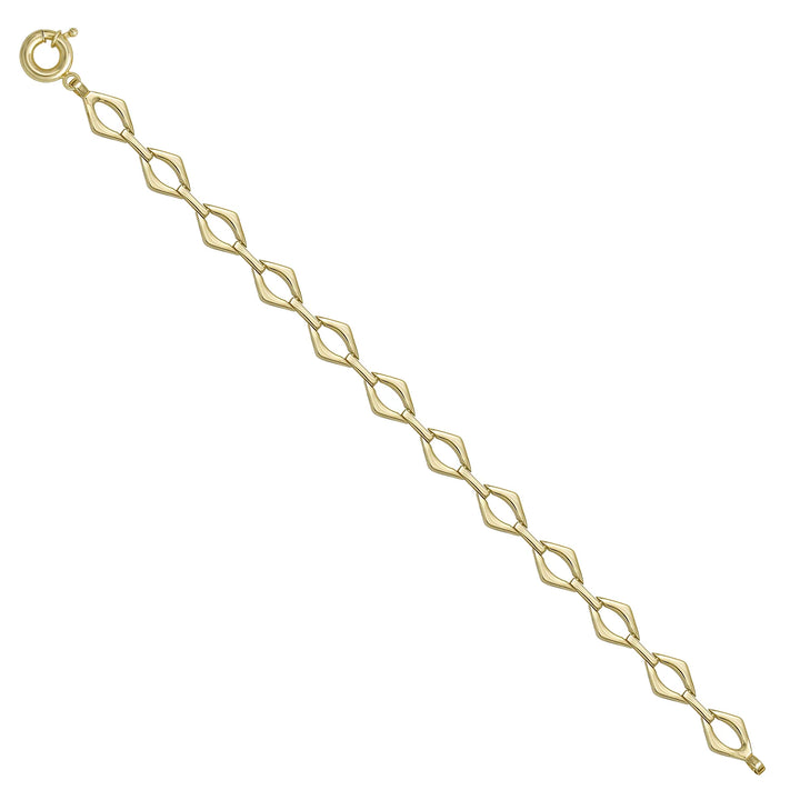 Solid gold fancy link bracelet, 7.57 g — shown at an angle across the frame.