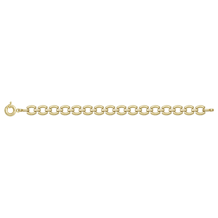 Solid gold fancy link bracelet, 10.90 g — shown square on a plain background.