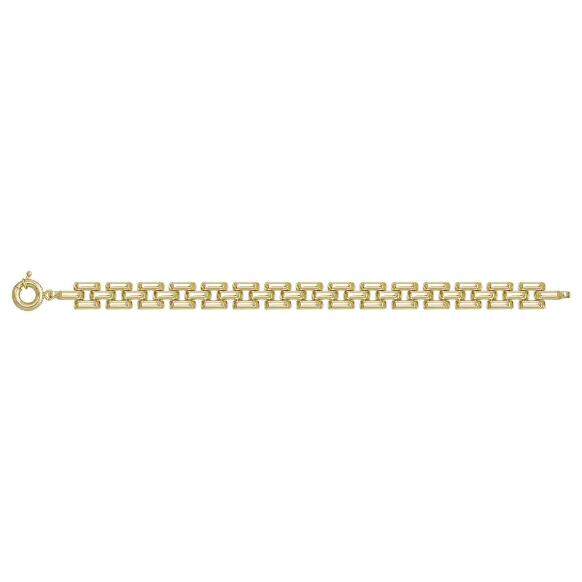 Solid gold fancy link bracelet, 13.78 g — shown square on a plain background.