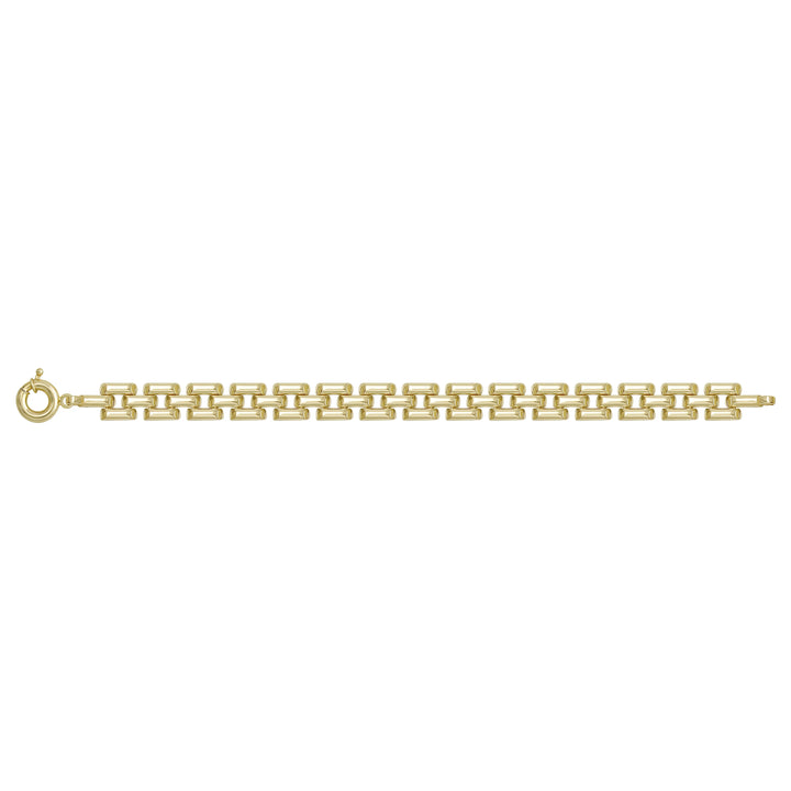 Solid gold fancy link bracelet, 13.78 g — shown square on a plain background.
