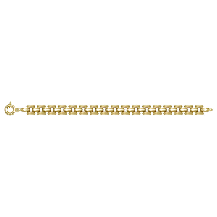 Solid gold bar link bracelet, 17.22 g — shown square on a plain background.