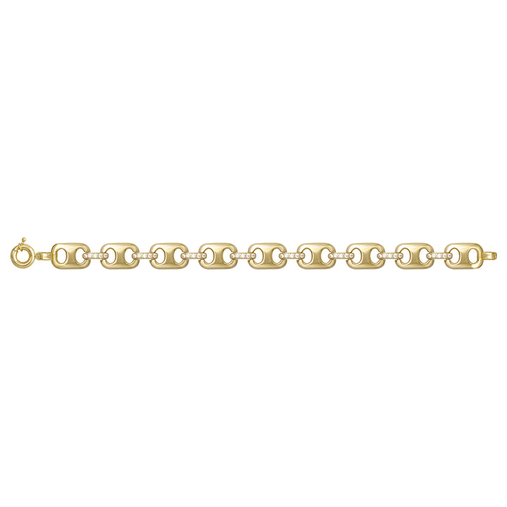 Solid gold mariner bracelet, 10.65 g — shown square on a plain background.