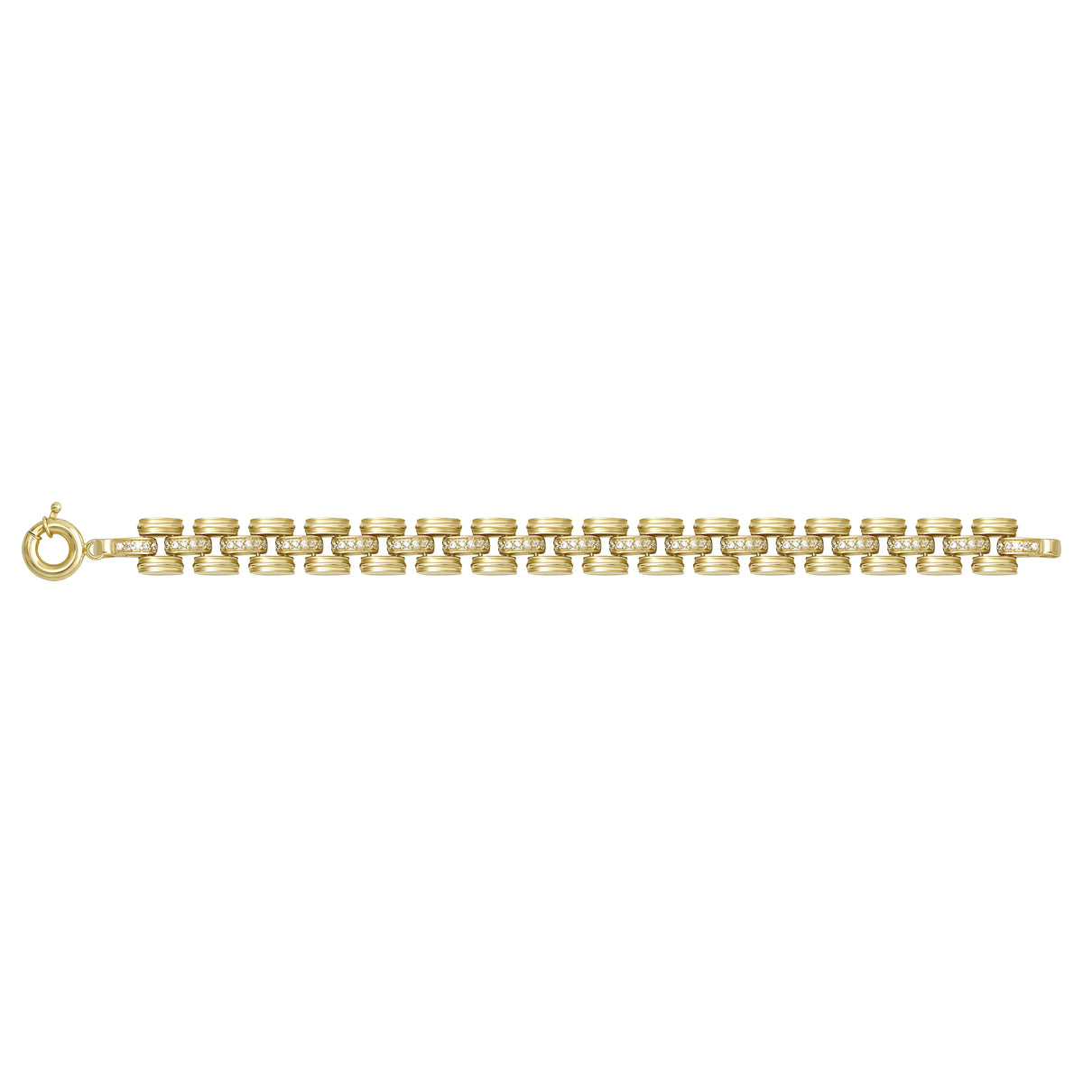 Solid gold bar link bracelet, 10.65 g — shown square on a plain background.