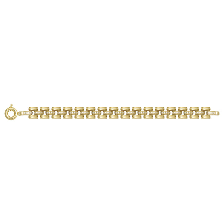 Solid gold bar link bracelet, 10.65 g — shown square on a plain background.