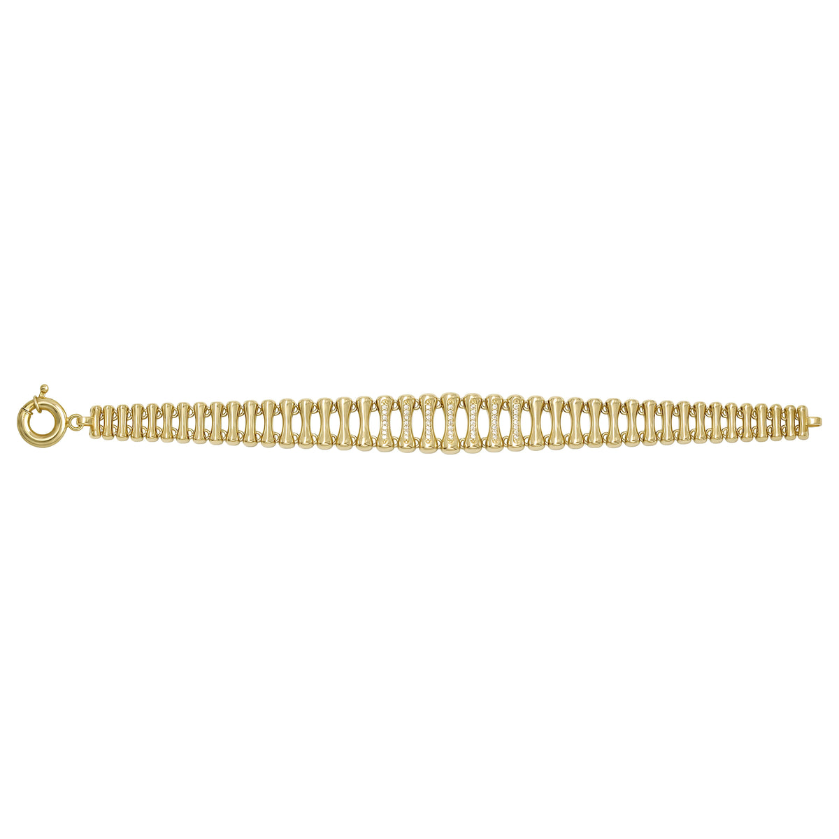 Solid gold bar link bracelet, 19.70 g — shown square on a plain background.