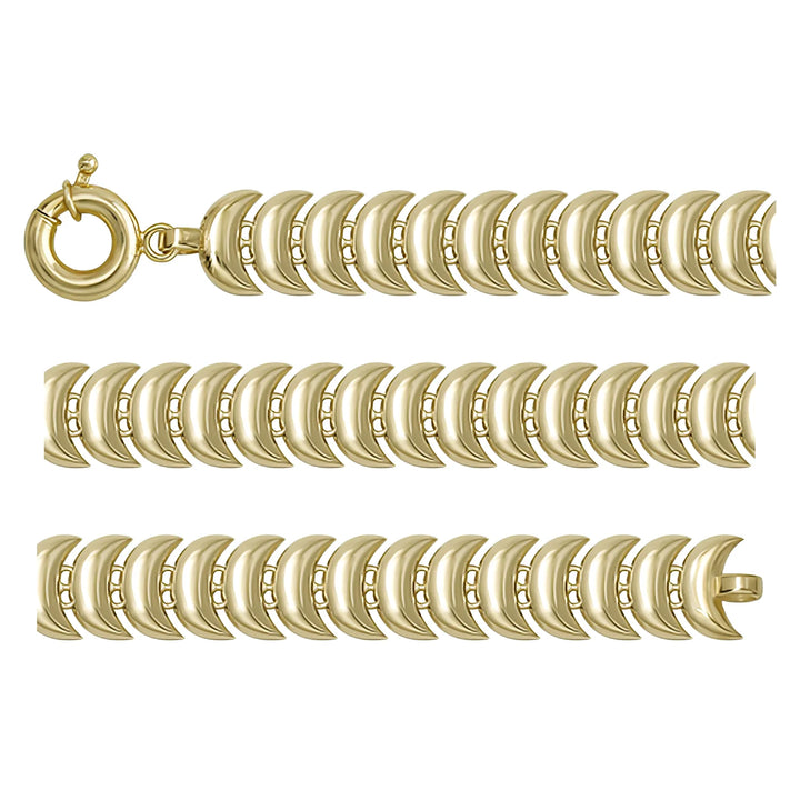 Solid gold bead bracelet, 10.20 g — shown in three rows across the frame.