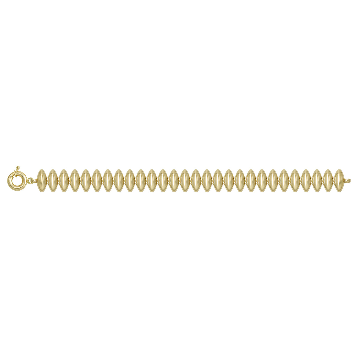 Solid gold bead bracelet, 12.80 g — shown square on a plain background.