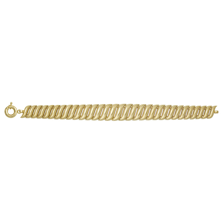 Solid gold braided bracelet, 21.17 g — shown square on a plain background.