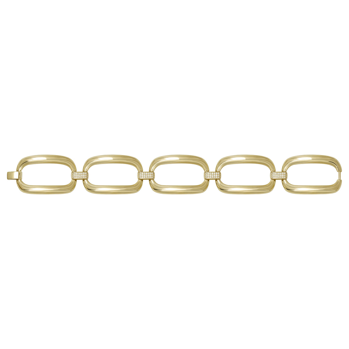 Solid gold fancy link bracelet, 22.43 g — shown square on a plain background.