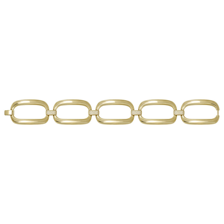 Solid gold fancy link bracelet, 22.43 g — shown square on a plain background.