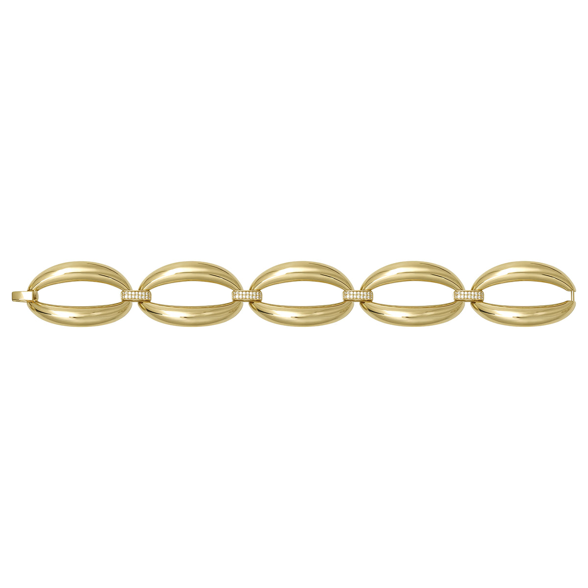 Solid gold fancy link bracelet, 18.95 g — shown square on a plain background.