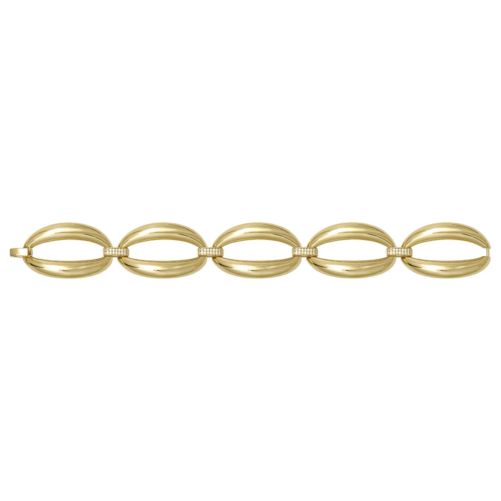 Solid gold fancy link bracelet, 18.95 g — shown square on a plain background.