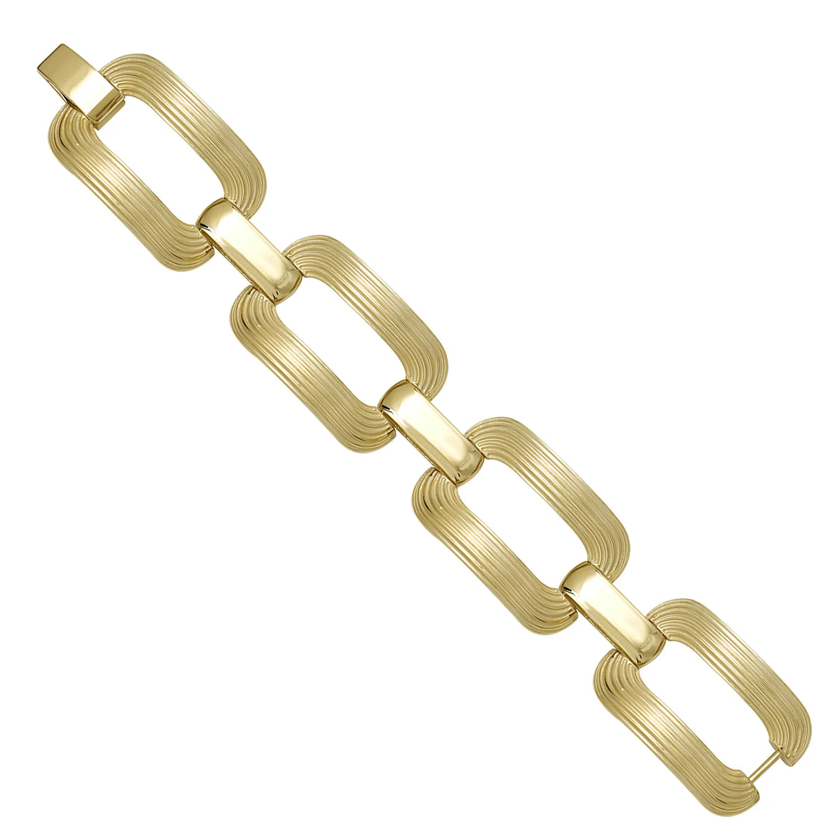 Solid gold fancy link bracelet, 47.90 g — shown at an angle across the frame.