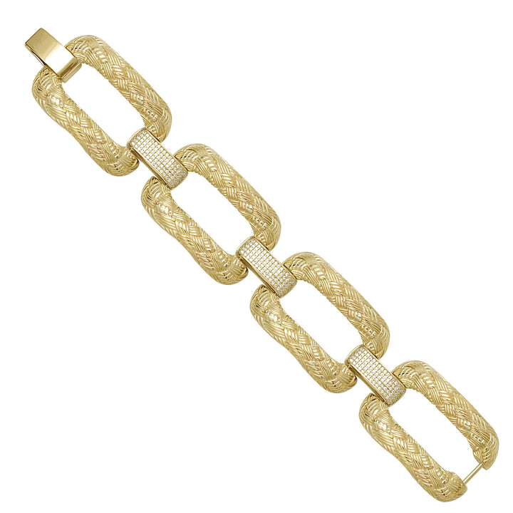 Solid gold fancy link bracelet, 41.07 g — shown at an angle across the frame.