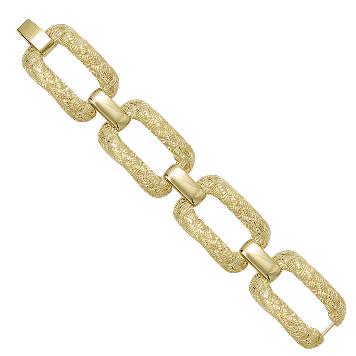Solid gold fancy link bracelet, 40.20 g — shown at an angle across the frame.
