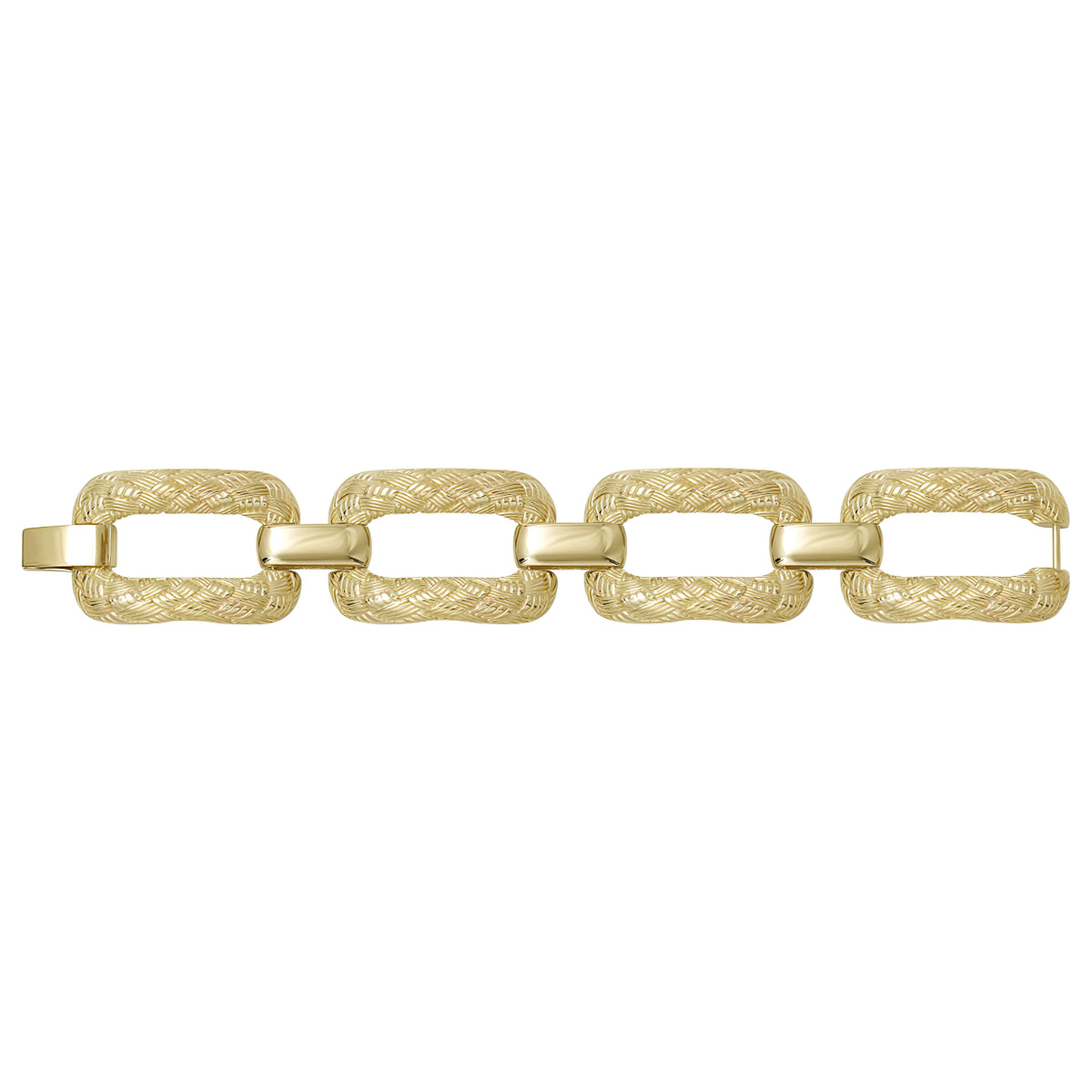 Solid gold fancy link bracelet, 40.20 g — shown square on a plain background.