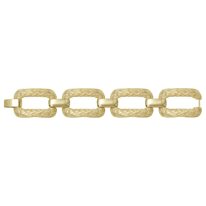 Solid gold fancy link bracelet, 40.20 g — shown square on a plain background.