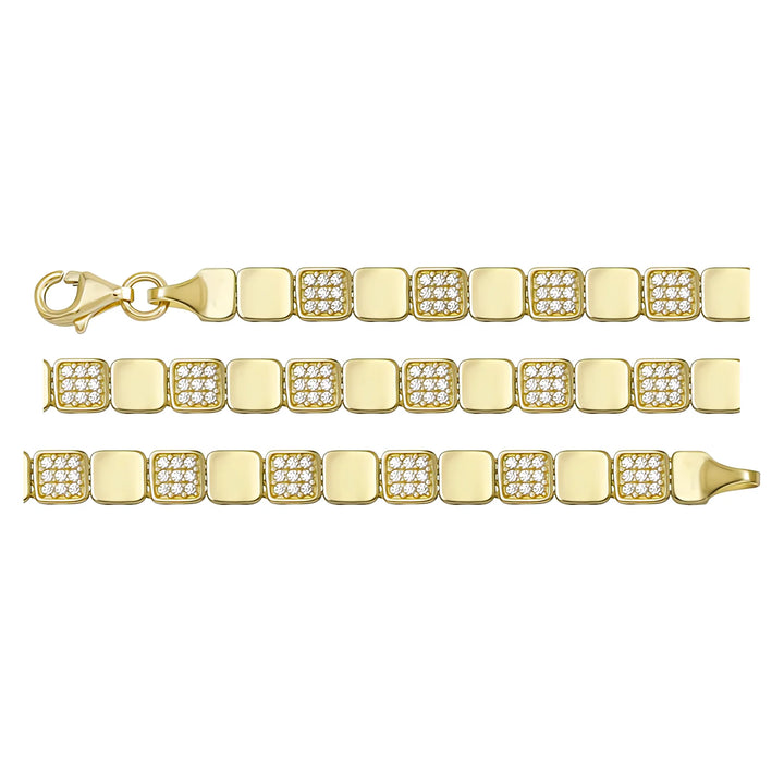 Solid gold id bracelet, 7.48 g — shown in three rows across the frame.