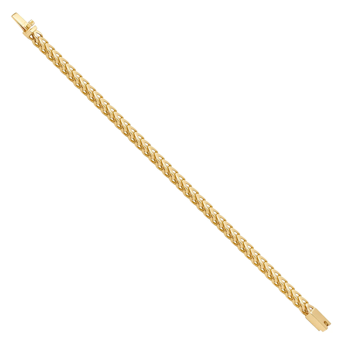 Solid gold braided bracelet, 13.70 g — shown at an angle across the frame.