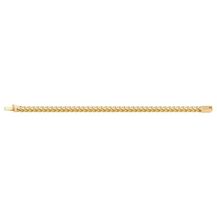 Solid gold braided bracelet, 13.70 g — shown square on a plain background.