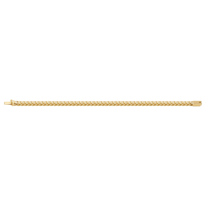Solid gold braided bracelet, 9.45 g — shown square on a plain background.