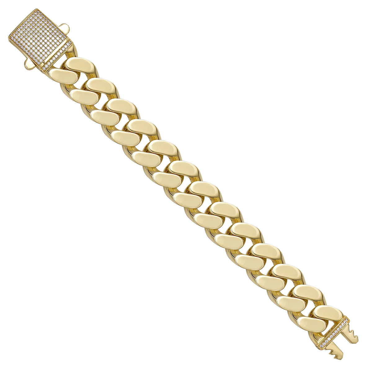 Solid gold curb bracelet, 57.35 g — shown at an angle across the frame.