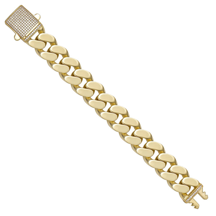 Solid gold curb bracelet, 57.35 g — shown at an angle across the frame.