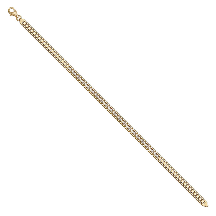 Solid gold bar link bracelet, 5.65 g — shown at an angle across the frame.
