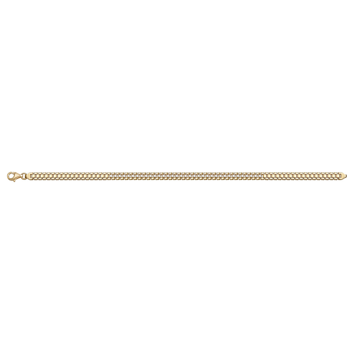 Solid gold bar link bracelet, 5.65 g — shown square on a plain background.