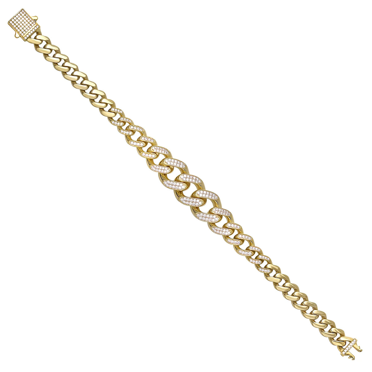 Solid gold curb bracelet, 11.55 g — shown at an angle across the frame.