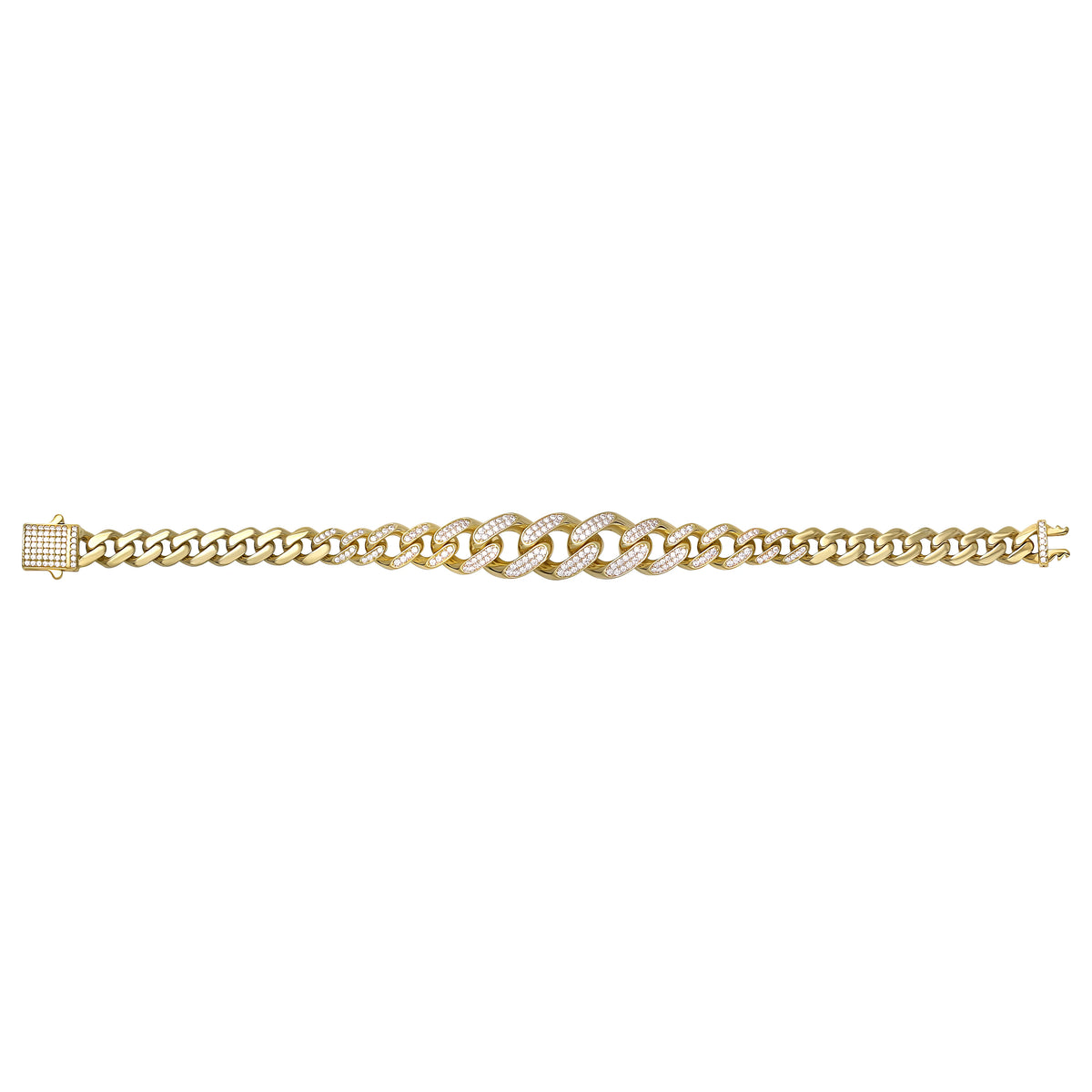 Solid gold curb bracelet, 11.55 g — shown square on a plain background.