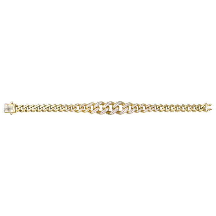 Solid gold curb bracelet, 11.55 g — shown square on a plain background.