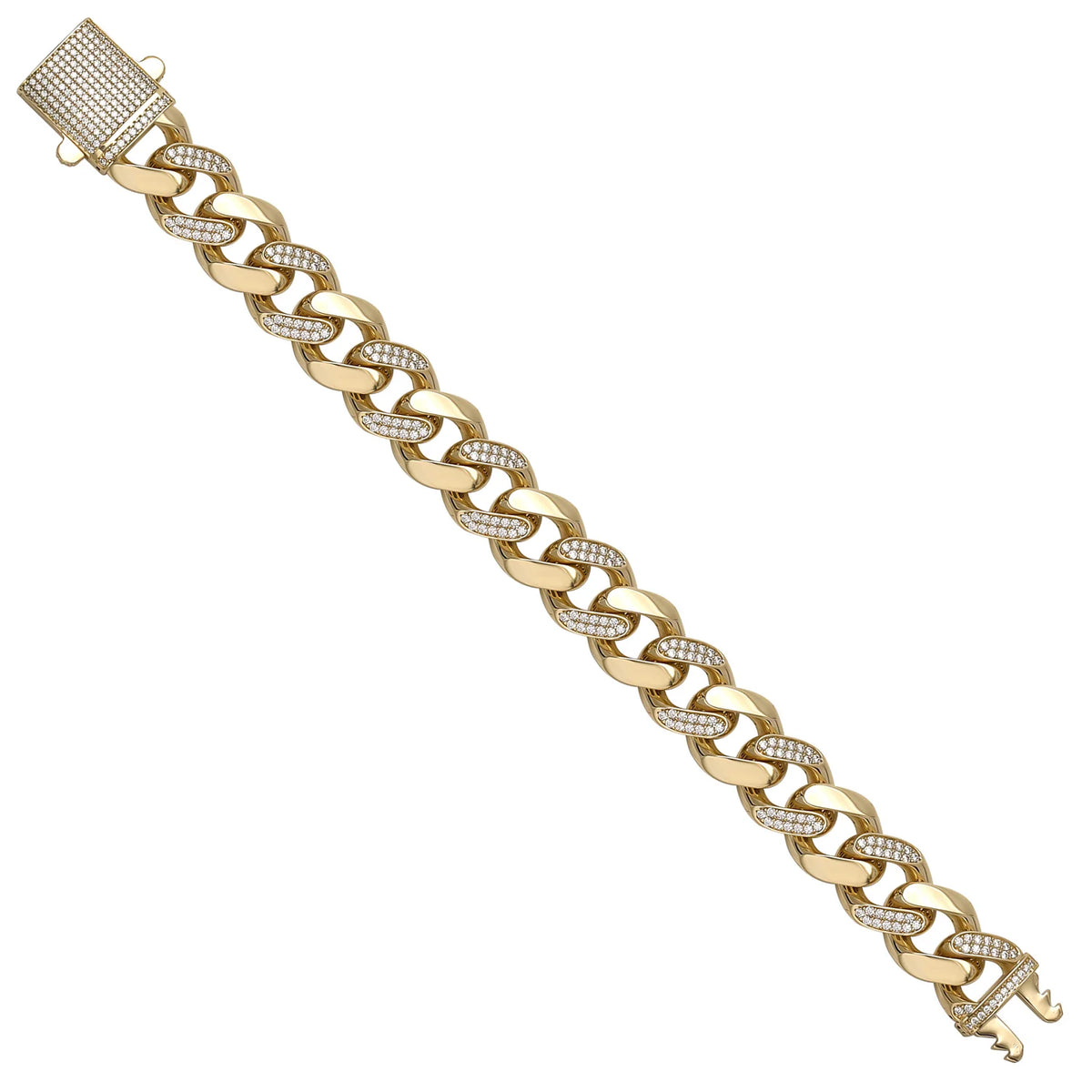 Solid gold curb bracelet, 30.35 g — shown at an angle across the frame.