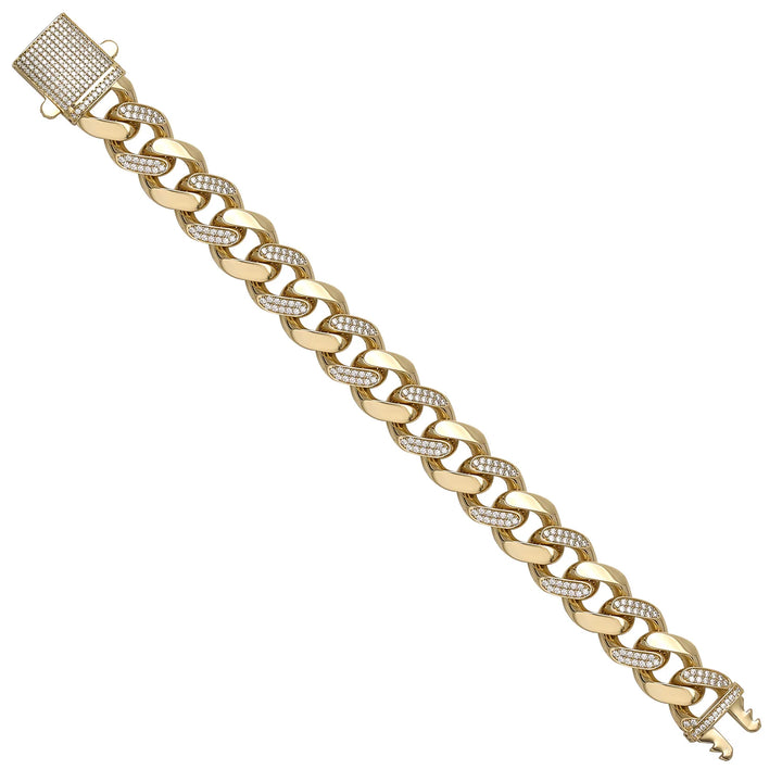 Solid gold curb bracelet, 30.35 g — shown at an angle across the frame.