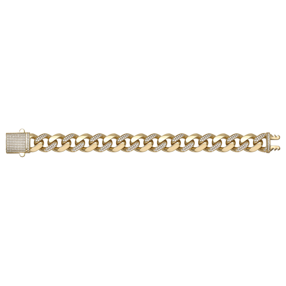 Solid gold curb bracelet, 30.35 g — shown square on a plain background.