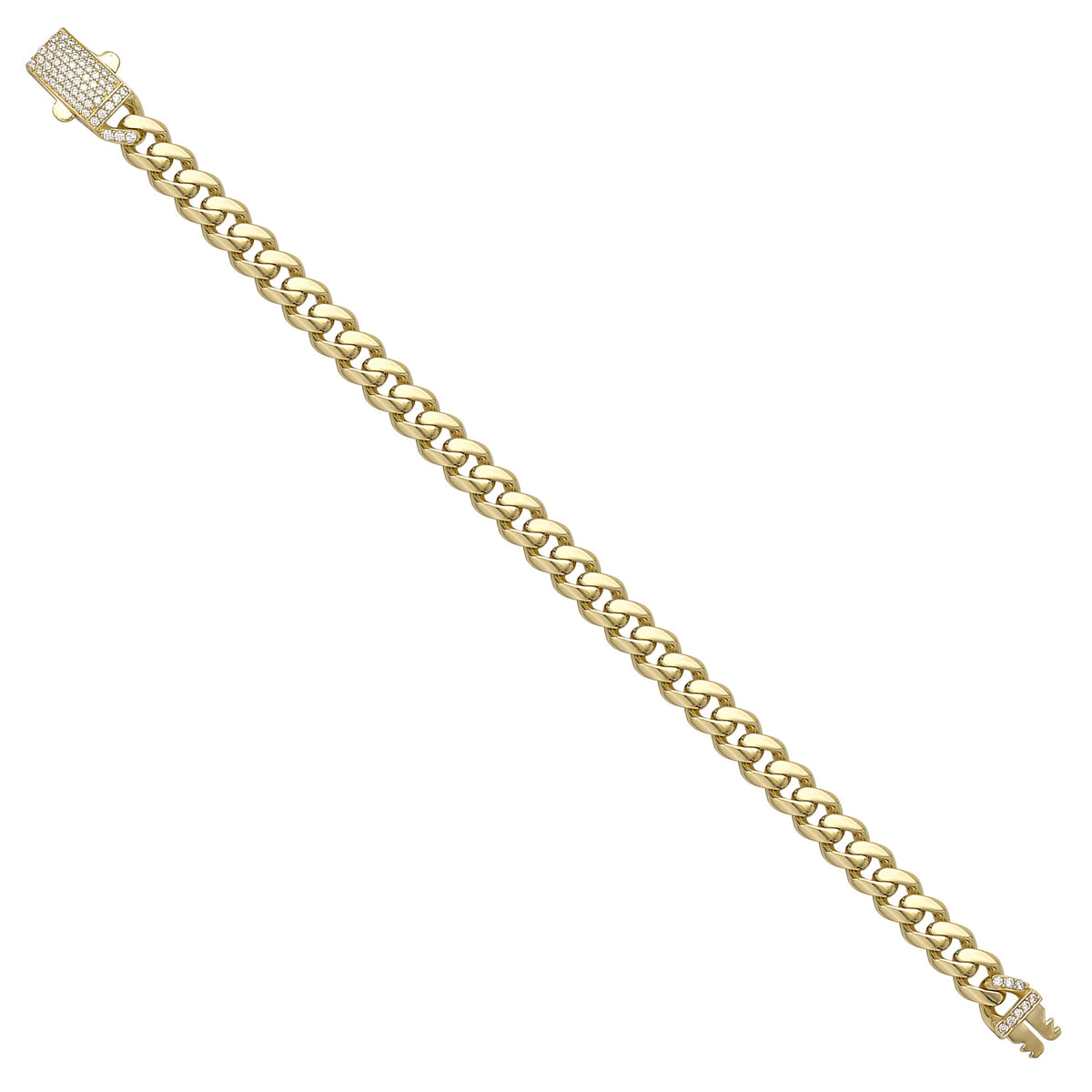 Solid gold curb bracelet, 8.61 g — shown at an angle across the frame.