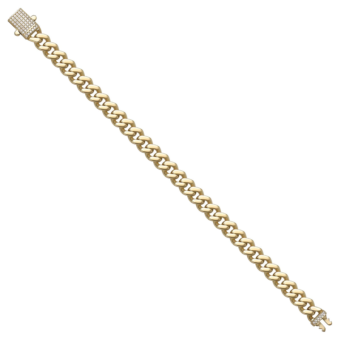 Solid gold curb bracelet, 11.85 g — shown at an angle across the frame.