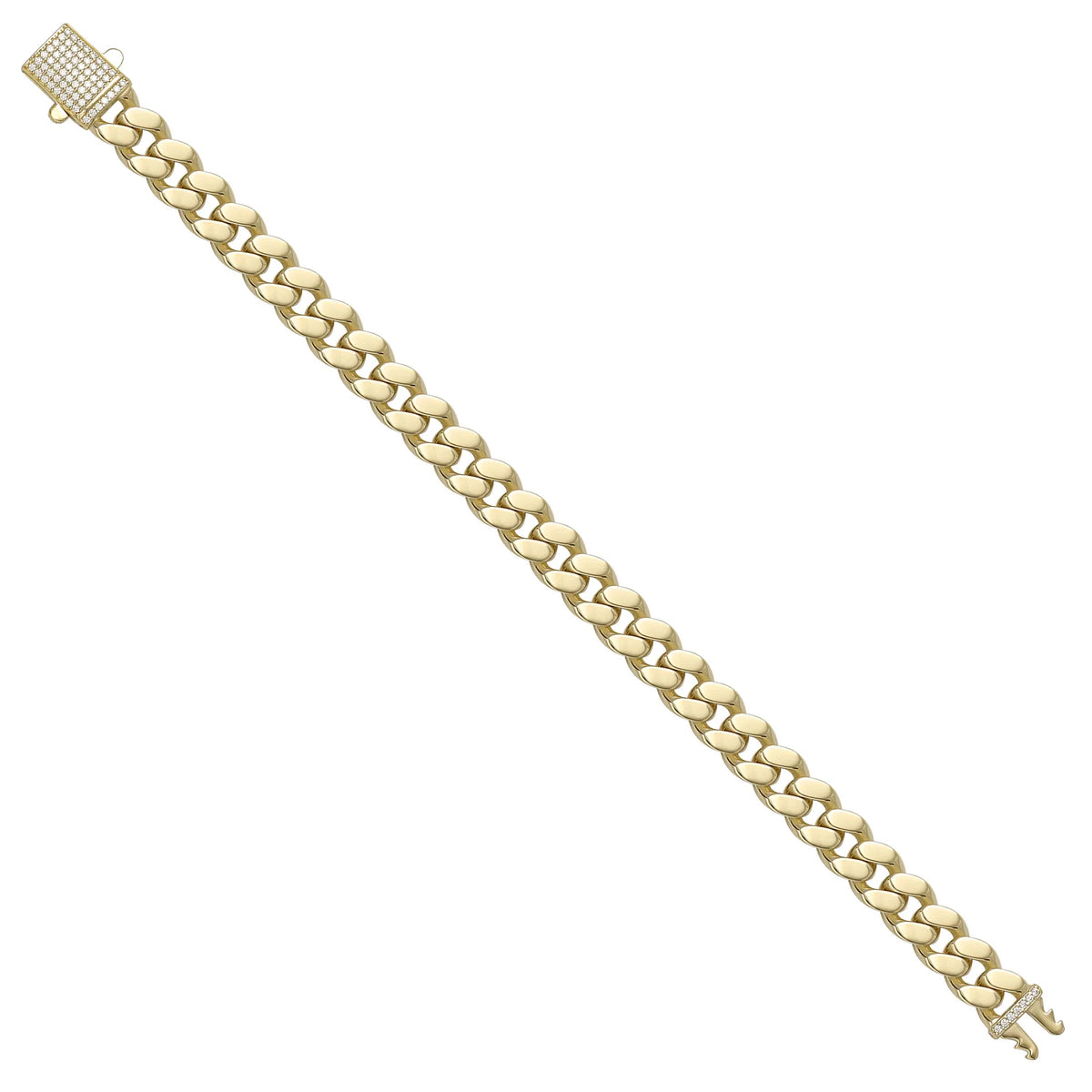 Solid gold curb bracelet, 14.95 g — shown at an angle across the frame.