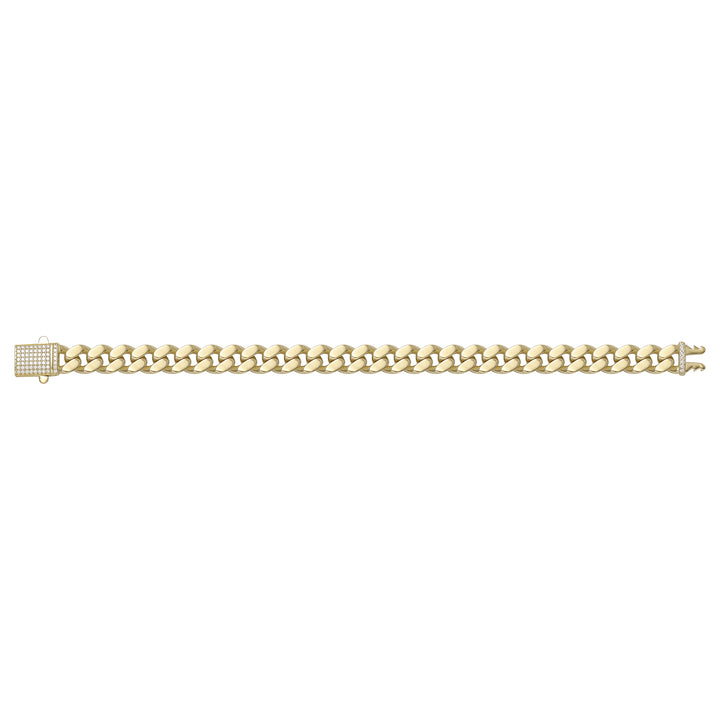 Solid gold curb bracelet, 14.95 g — shown square on a plain background.