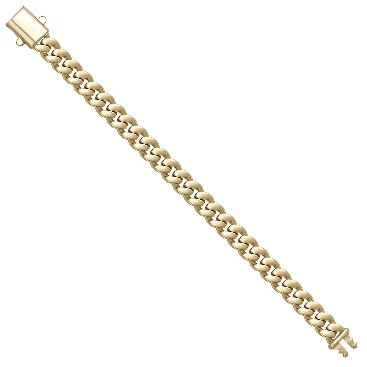 Solid gold curb bracelet, 15.35 g — shown at an angle across the frame.