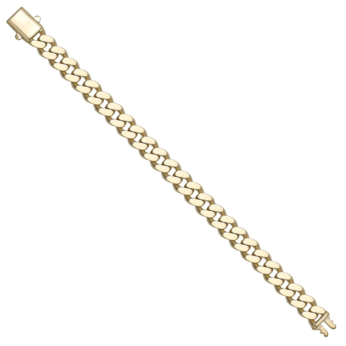Solid gold curb bracelet, 16.15 g — shown at an angle across the frame.