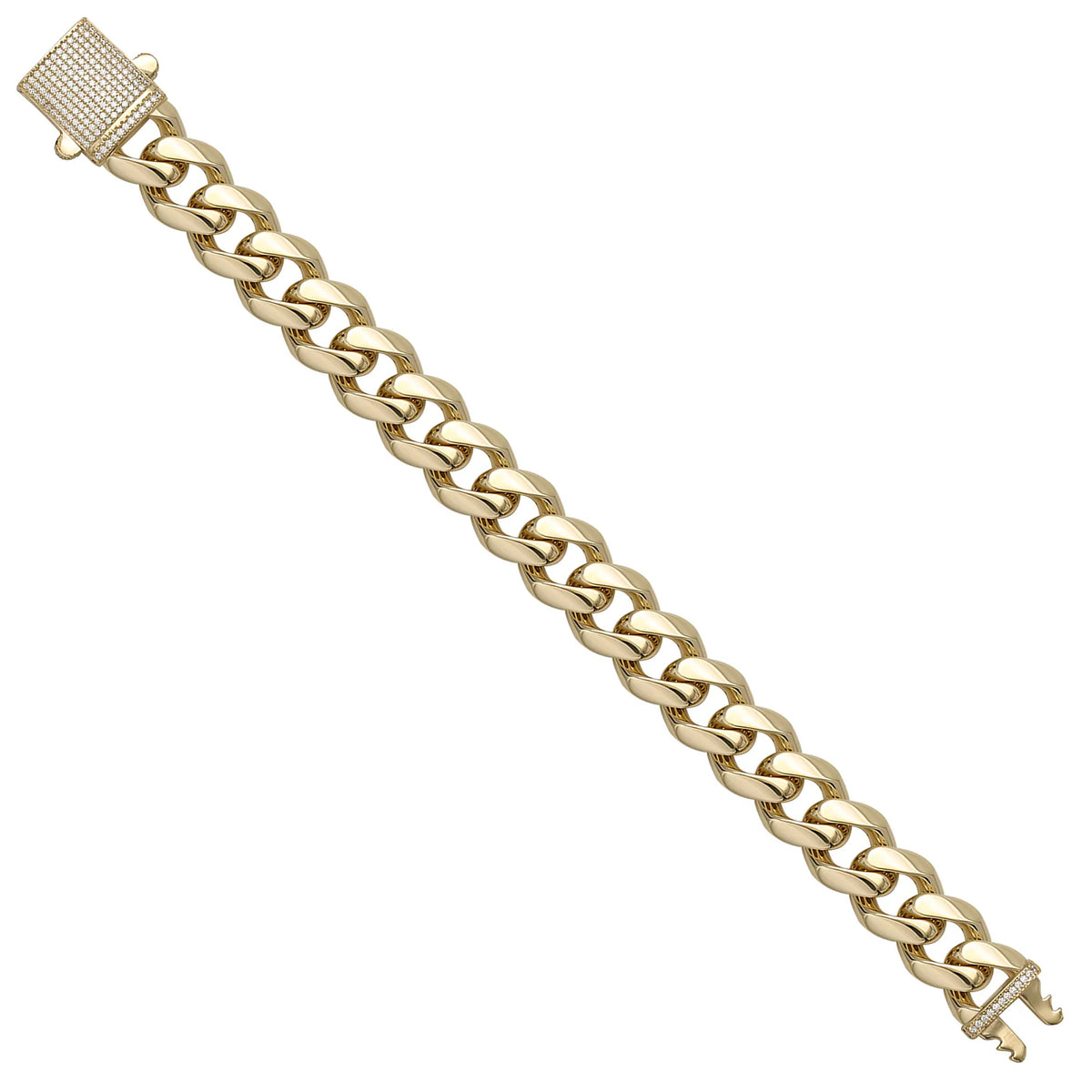 Solid gold curb bracelet, 27.70 g — shown at an angle across the frame.