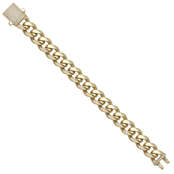 Solid gold curb bracelet, 27.70 g — shown at an angle across the frame.
