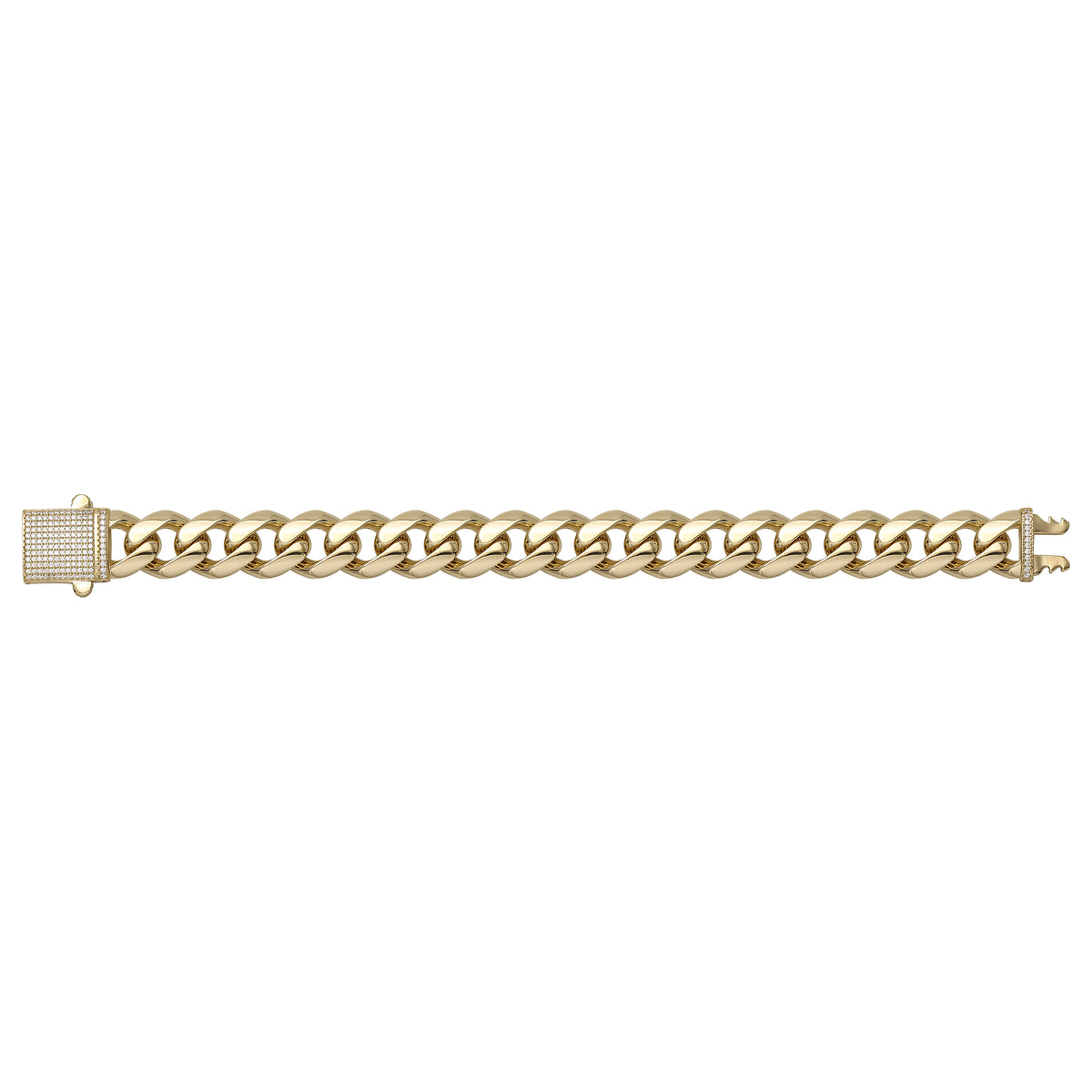 Solid gold curb bracelet, 27.70 g — shown square on a plain background.