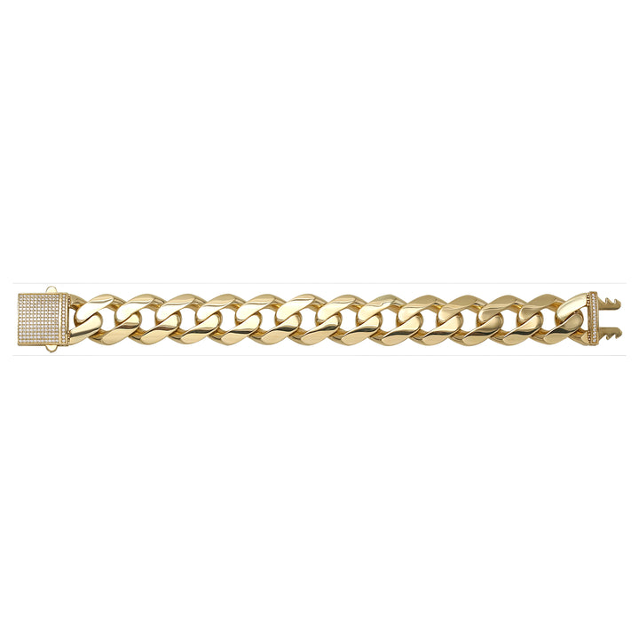 Solid gold curb bracelet, 40.15 g — shown square on a plain background.