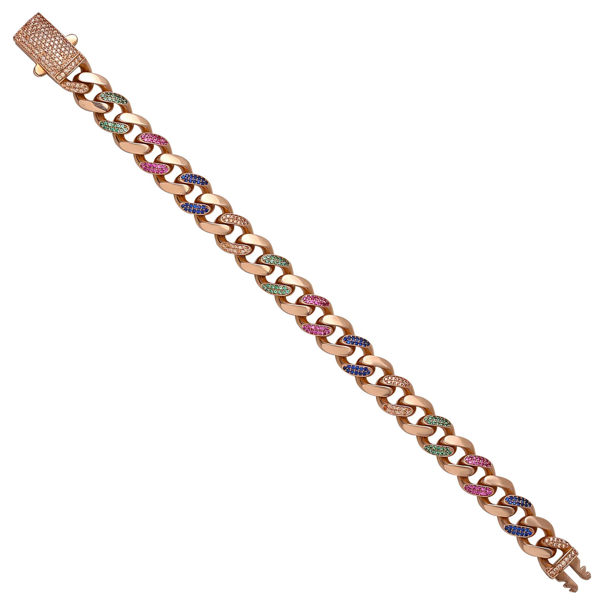 Solid gold curb bracelet, 17.60 g — shown at an angle across the frame.