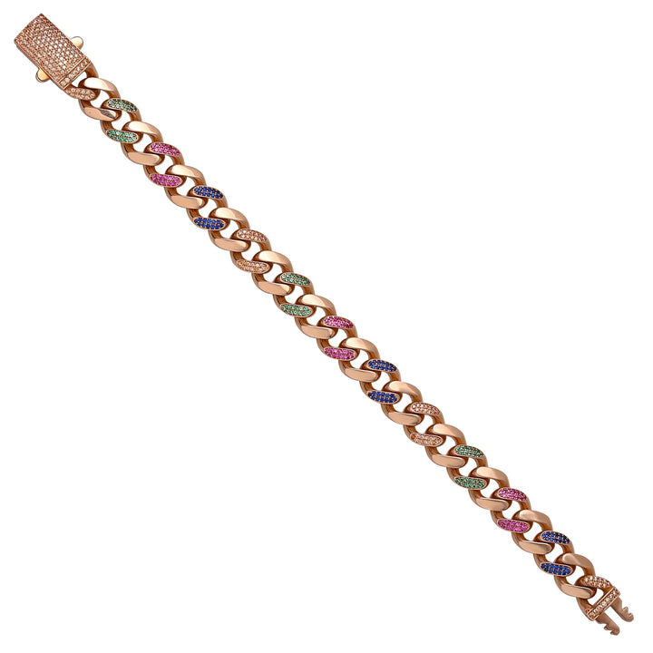 Solid gold curb bracelet, 17.60 g — shown at an angle across the frame.